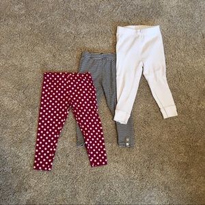 Three pair of Carter’s leggings size 18 months